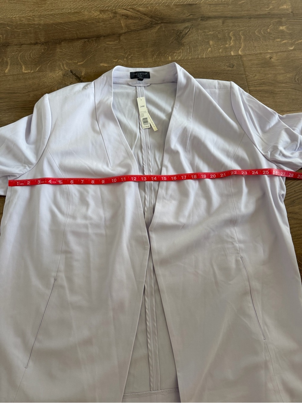 NWT The Limited "Lexie" Ruched Sleeve Open Front Blazer Lavender Plus Size 24W - Picture 7 of 9
